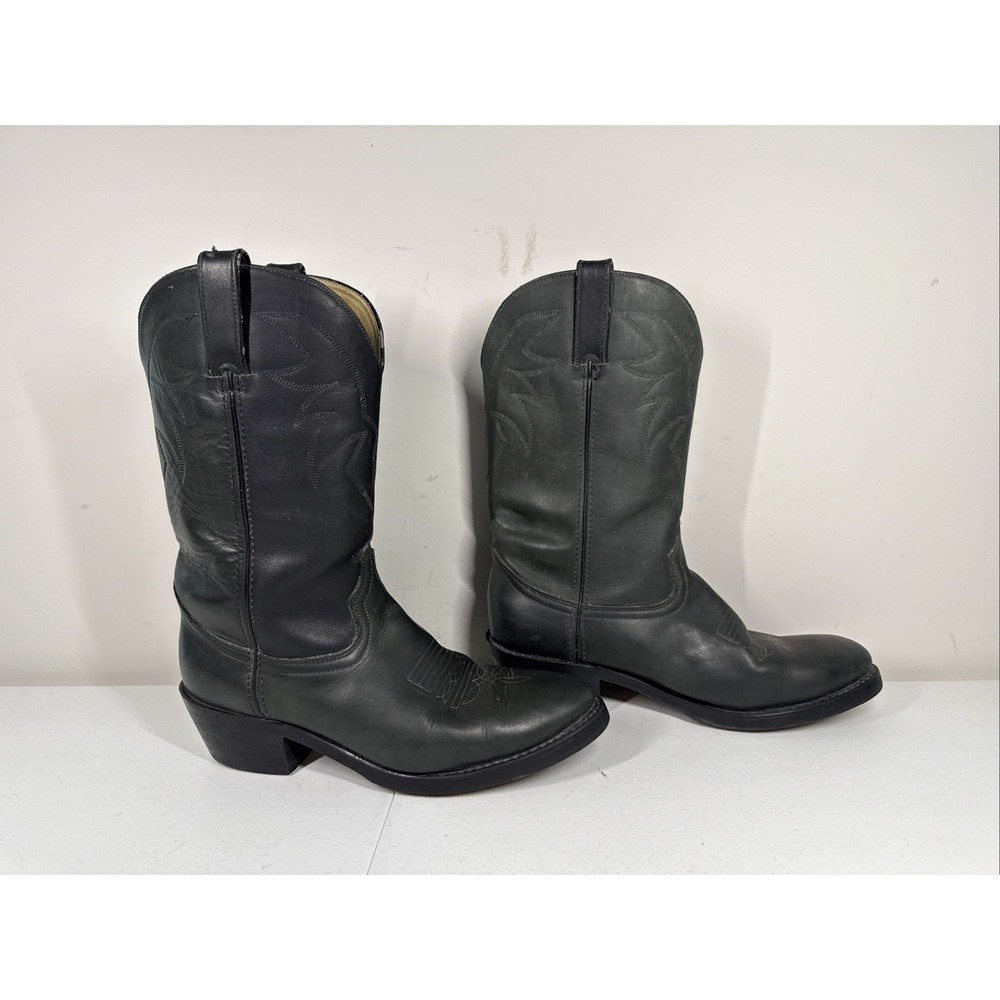 Durango Western‎ Boots Mens 8.5D Black TR760 Oiled Black Leather Cowboy Rodeo